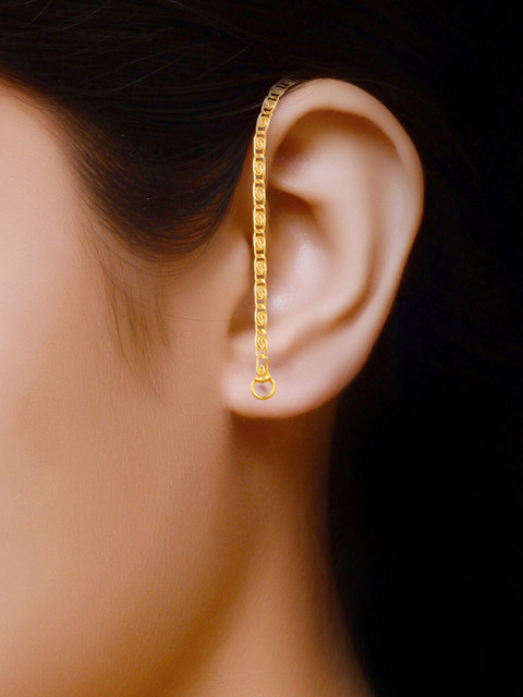 Vighnaharta Gold-Plated Classic Ear Cuff Earrings - Image 3