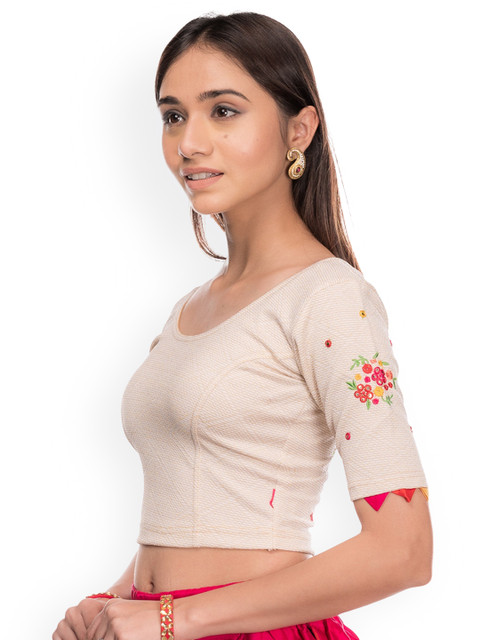 Bindigasm's Advi Self Design Embroidered Saree Blouse - Image 2