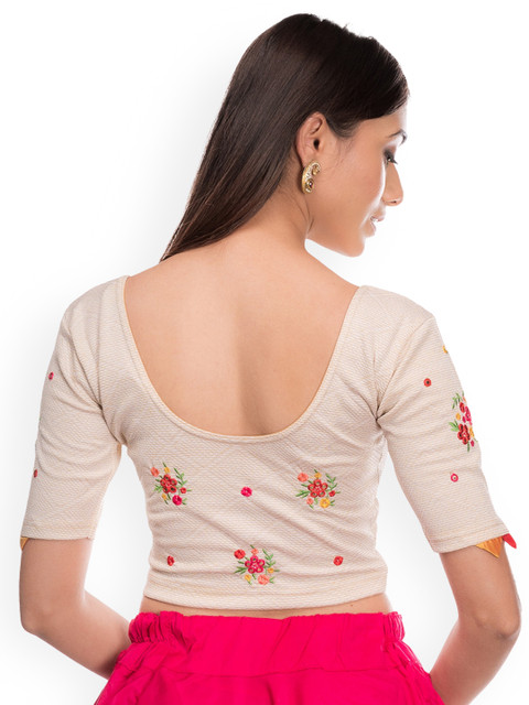 Bindigasm's Advi Self Design Embroidered Saree Blouse - Image 3