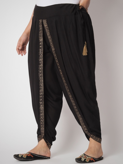 9rasa Women Plus Size Hand Block Printed Dhoti Pants - Image 3