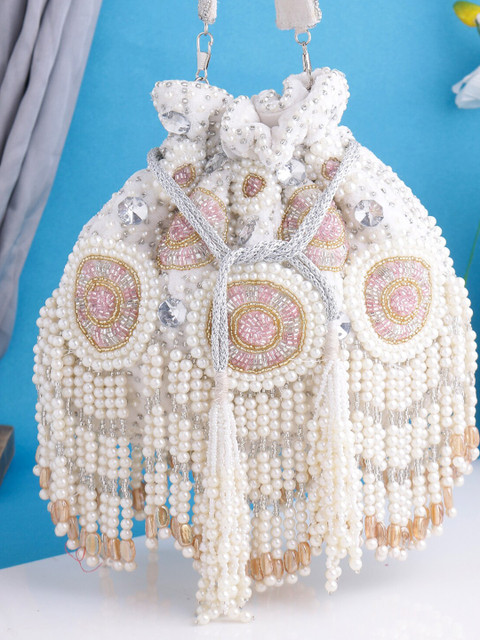 Swisni Velvet Embellished Water Resistance Potli Bag