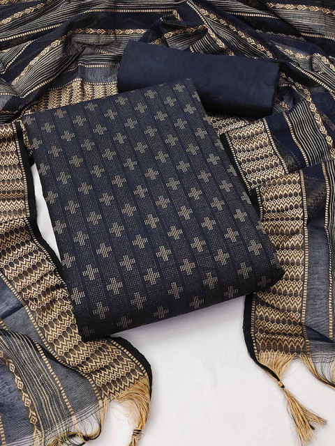 KALINI Woven Design Zari Unstitched Dress Material