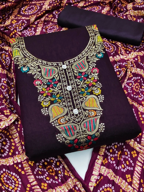 KALINI Woven Design Unstitched Dress Material