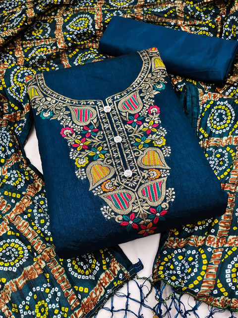 KALINI Embroidered Unstitched Dress Material