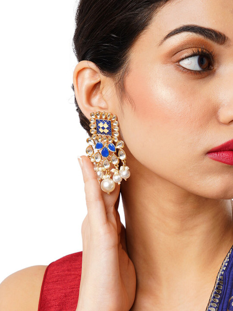 Anouk Gold-Plated Contemporary Drop Earrings