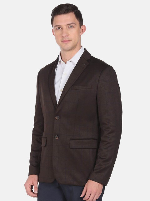 Arrow Checked Slim-Fit Single Breasted Formal Blazer - Image 3