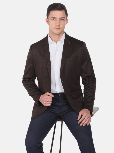 Arrow Checked Slim-Fit Single Breasted Formal Blazer - Image 6