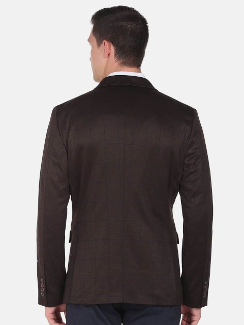 Arrow Checked Slim-Fit Single Breasted Formal Blazer - Image 4