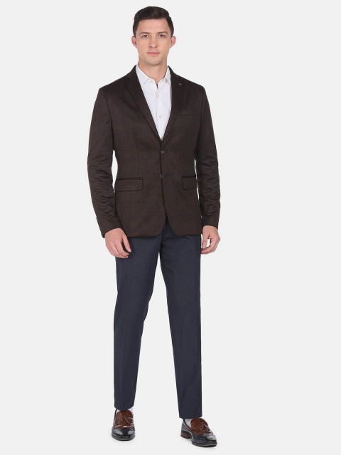 Arrow Checked Slim-Fit Single Breasted Formal Blazer - Image 5