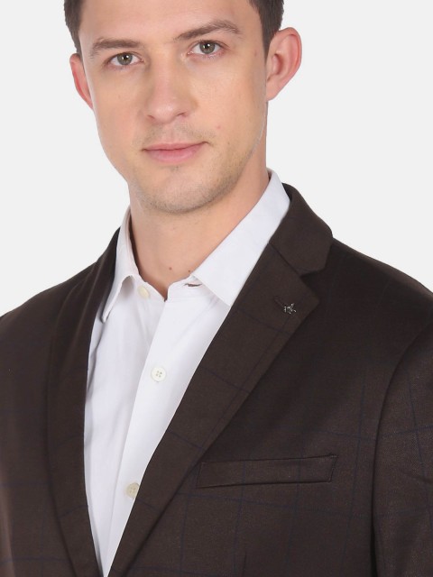 Arrow Checked Slim-Fit Single Breasted Formal Blazer - Image 2