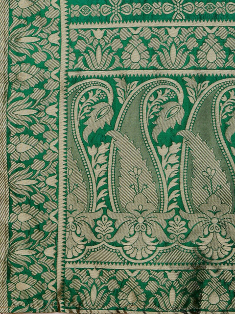 PURVAJA Woven Design V-Neck Ready to Wear Lehenga & Unstitched Blouse With Dupatta - Image 4