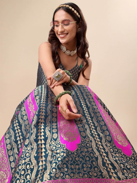 PURVAJA Woven Design Ready to Wear Lehenga & Unstitched Blouse With Dupatta - Image 2