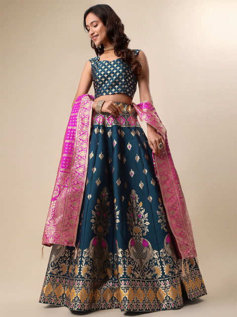 PURVAJA Woven Design Ready to Wear Lehenga & Unstitched Blouse With Dupatta - Image 2
