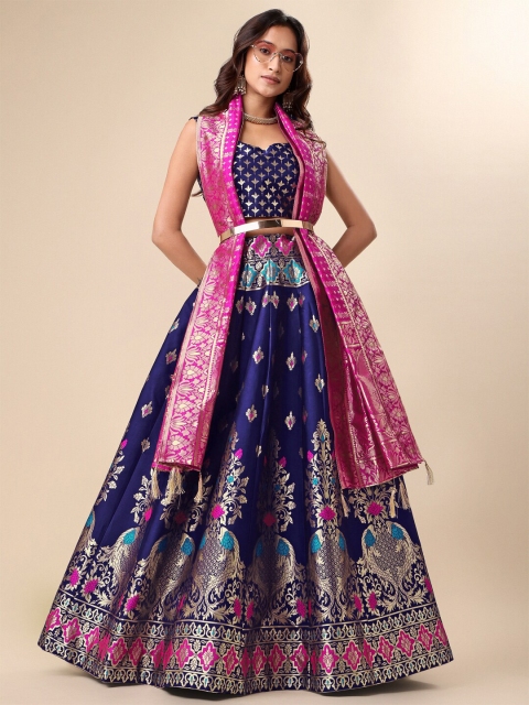 PURVAJA Ready to Wear Lehenga & Unstitched Blouse With Dupatta