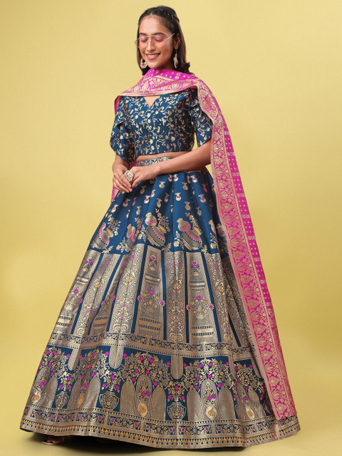 PURVAJA Ready to Wear Lehenga & Unstitched Blouse With Dupatta