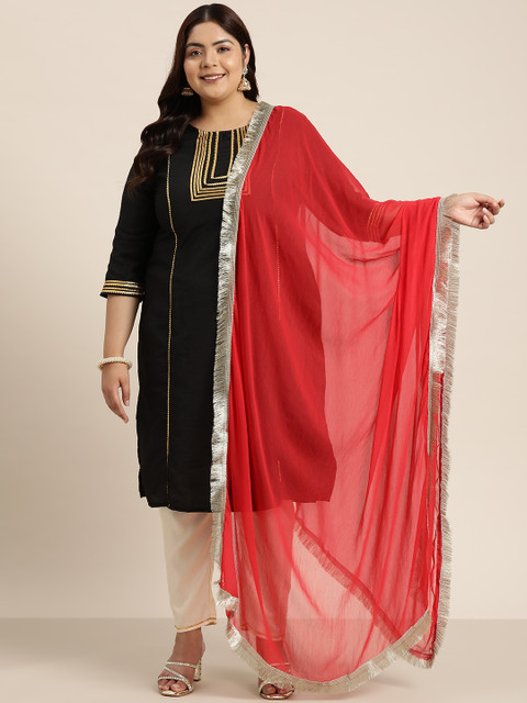 Sztori Solid Silk Chiffon Dupatta - Image 3