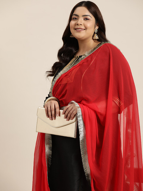 Sztori Solid Silk Chiffon Dupatta - Image 2