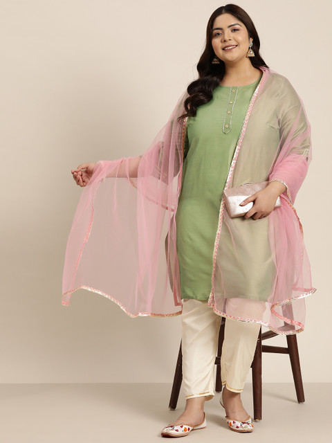 Sztori Ethnic Motifs Embroidered Dupatta with Gotta Patti