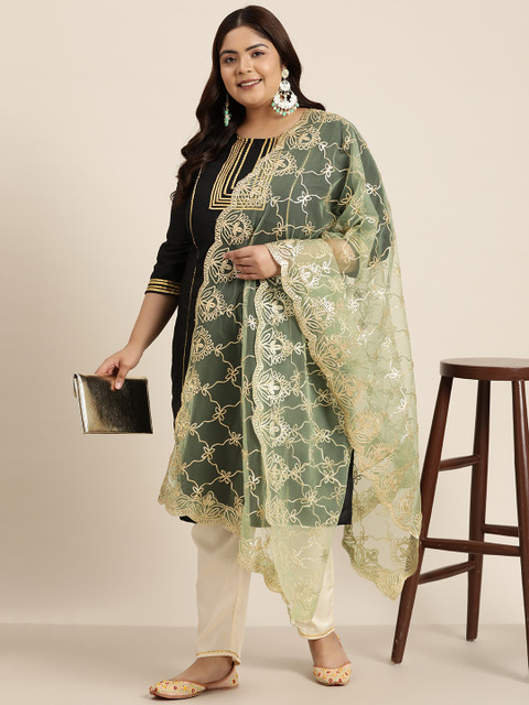 Sztori Ethnic Motifs Woven Design Dupatta with Gotta Patti