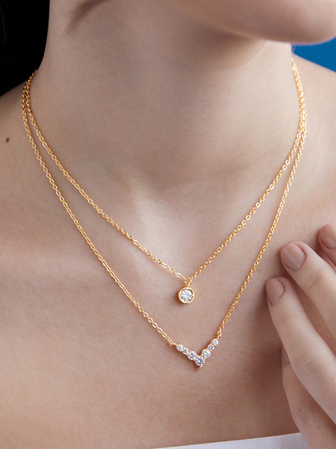 AIKA BY MINUTIAE Brass Gold-Plated Layered Necklace