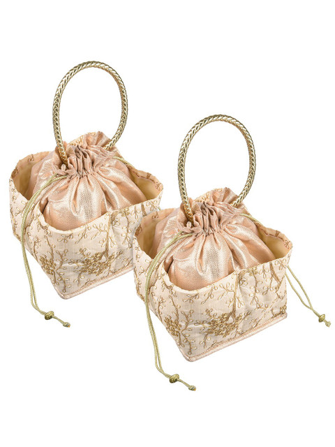 Kuber Industries Pack Of 2 Ethnic Motifs Embroidered Potli - Image 2