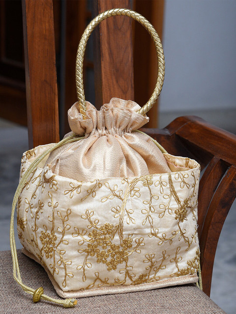 Kuber Industries Pack Of 2 Ethnic Motifs Embroidered Potli