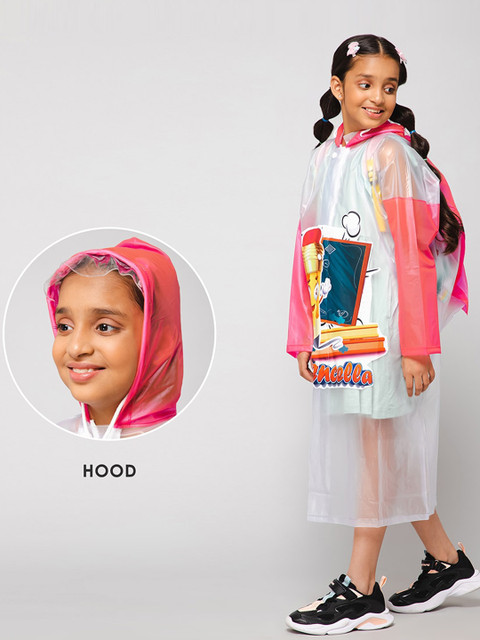 THE CLOWNFISH Toon Caper Kids Waterproof Adjustable Hood Extra Space Rain Jacket - Image 5