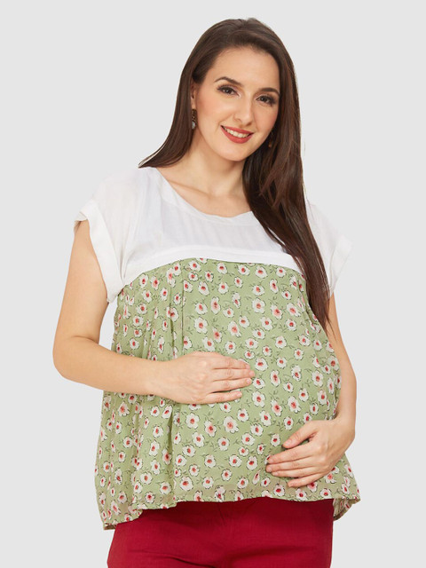 Mom For Sure by Ketki Dalal Floral Printed Maternity A-Line Top