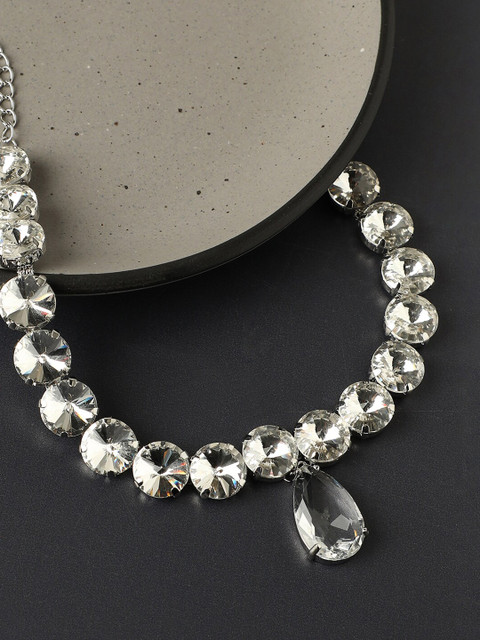 SOHI Silver-Plated Party Necklace
