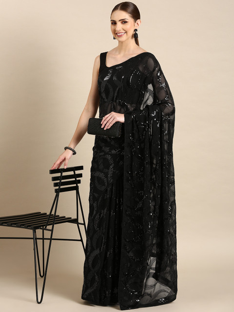 Mitera Abstract Sequinned Saree