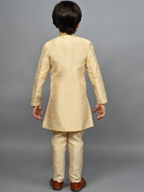 ahhaaaa Boys Embroidered Indo-Western Sherwani Set - Image 5