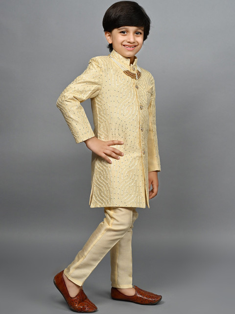 ahhaaaa Boys Embroidered Indo-Western Sherwani Set - Image 3