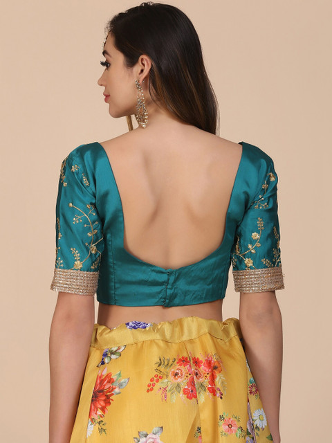 Warthy Ent Embroidered Sequinned Semi-Stitched Lehenga & Unstitched Blouse With Dupatta - Image 7