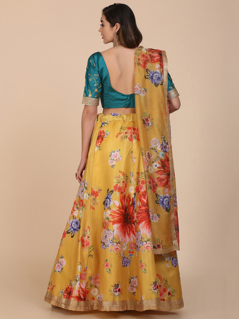 Warthy Ent Embroidered Sequinned Semi-Stitched Lehenga & Unstitched Blouse With Dupatta - Image 5