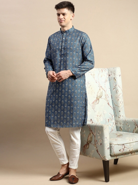Amodh by Kisah Ethnic Motifs Printed Cotton Straight Kurta - Image 5