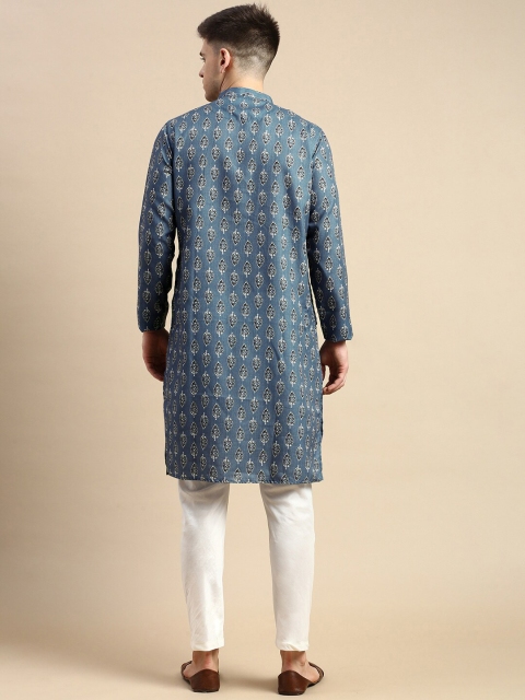 Amodh by Kisah Ethnic Motifs Printed Cotton Straight Kurta - Image 4