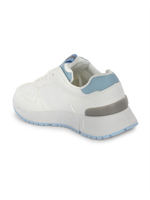 The Roadster Lifestyle Co. Women White And Blue Mesh Walking Sports Shoes - Image 3