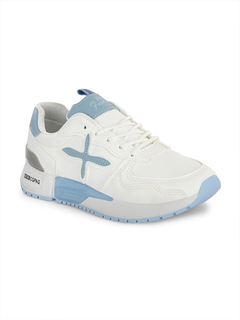 The Roadster Lifestyle Co. Women White And Blue Mesh Walking Sports Shoes - Image 2