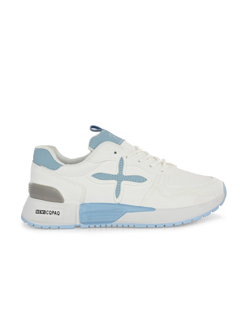 The Roadster Lifestyle Co. Women White And Blue Mesh Walking Sports Shoes - Image 4