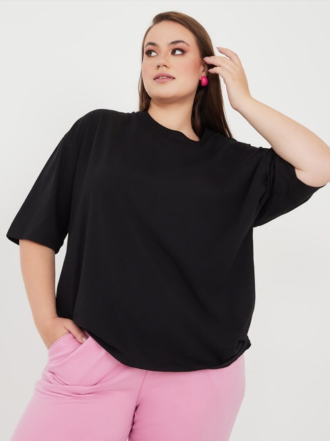 Styli Plus Size Typography Printed Oversized Fit T-shirt - Image 3