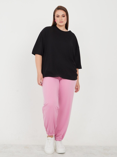 Styli Plus Size Typography Printed Oversized Fit T-shirt - Image 4