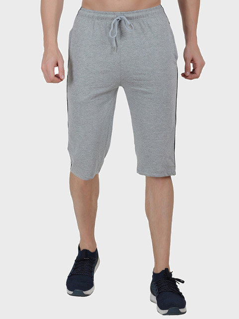 T.T. Men Grey Melange Shorts