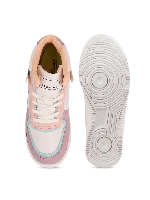 Shoetopia Women Colourblocked Lightweight Mid-Top Sneakers - Image 5