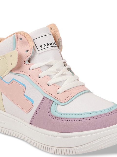 Shoetopia Women Colourblocked Lightweight Mid-Top Sneakers - Image 6