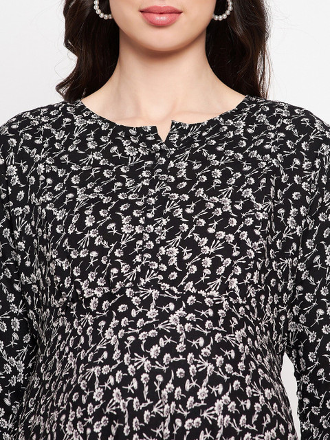 Hypernation Floral Printed Maternity A-Line Midi Dress - Image 2