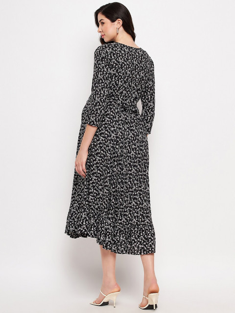 Hypernation Floral Printed Maternity A-Line Midi Dress - Image 5
