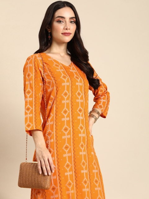 Anouk Geometric Printed Straight Kurta