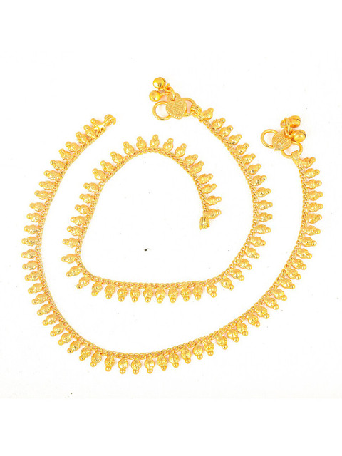 MEENAZ Gold-Plated Textured Anklet - Image 2