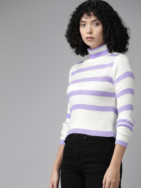The Roadster Lifestyle Co. Striped High-Neck Pullover - Image 3