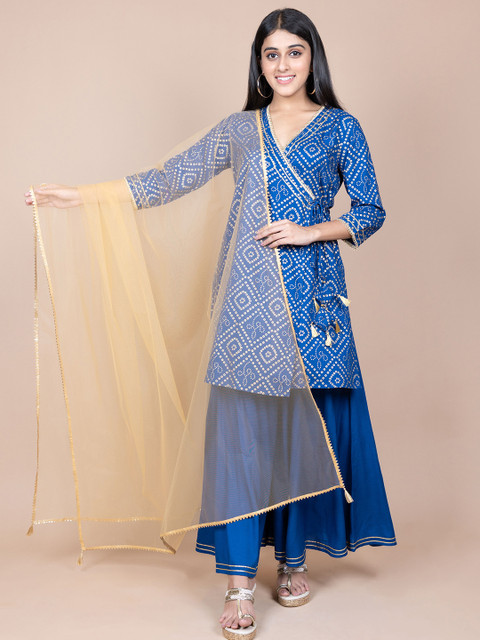 HERE&NOW Gold-Toned Gotta Patti Dupatta